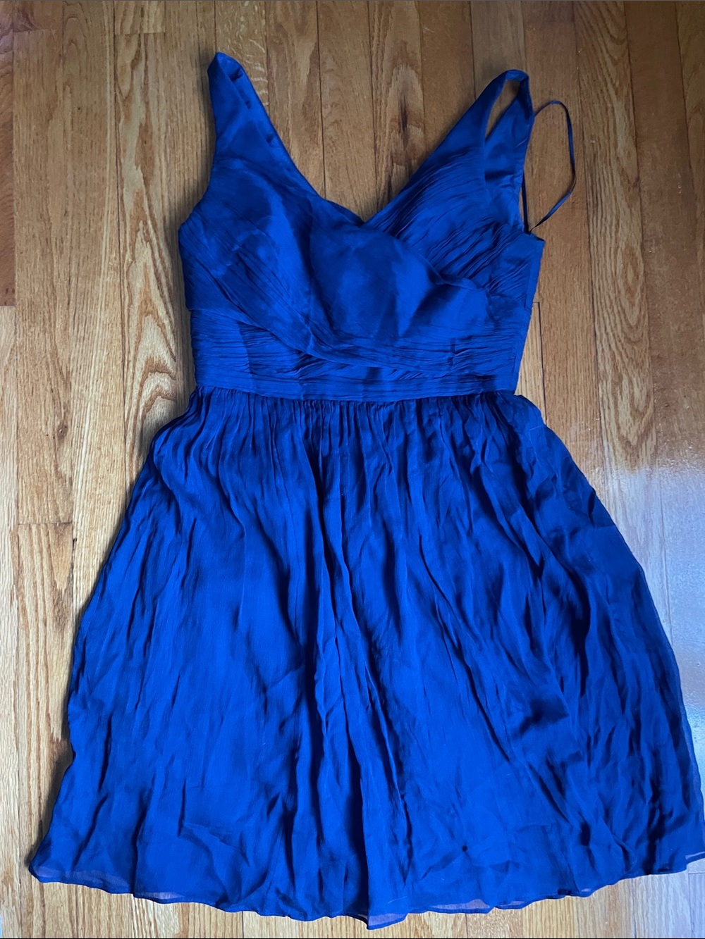 J. Crew Deep Blue V-Neck Spaghetti Strap Mini Dress